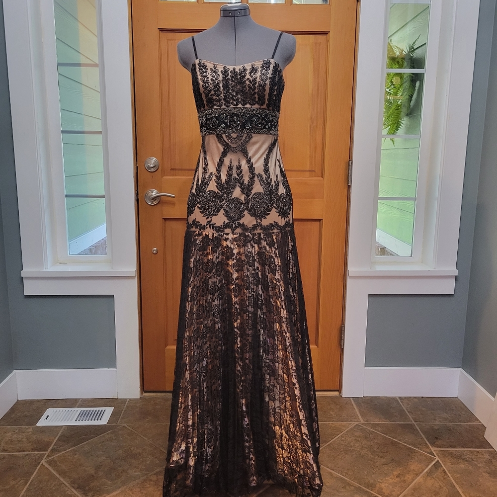 Sue Wong Nocturne Beaded Lace Gown, Sz 6